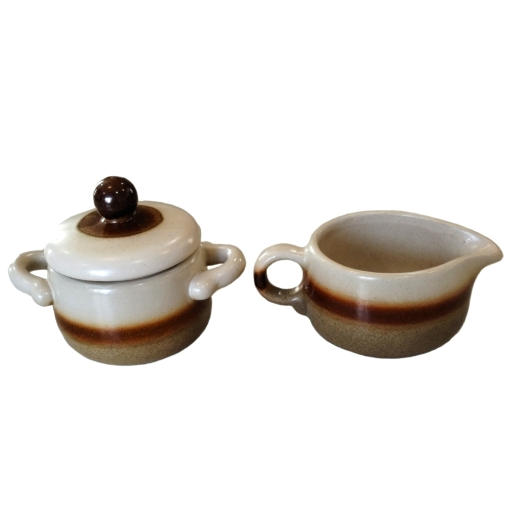 1970s Beauce Pottery Yukon Collection Creamer and Sugar Bowl